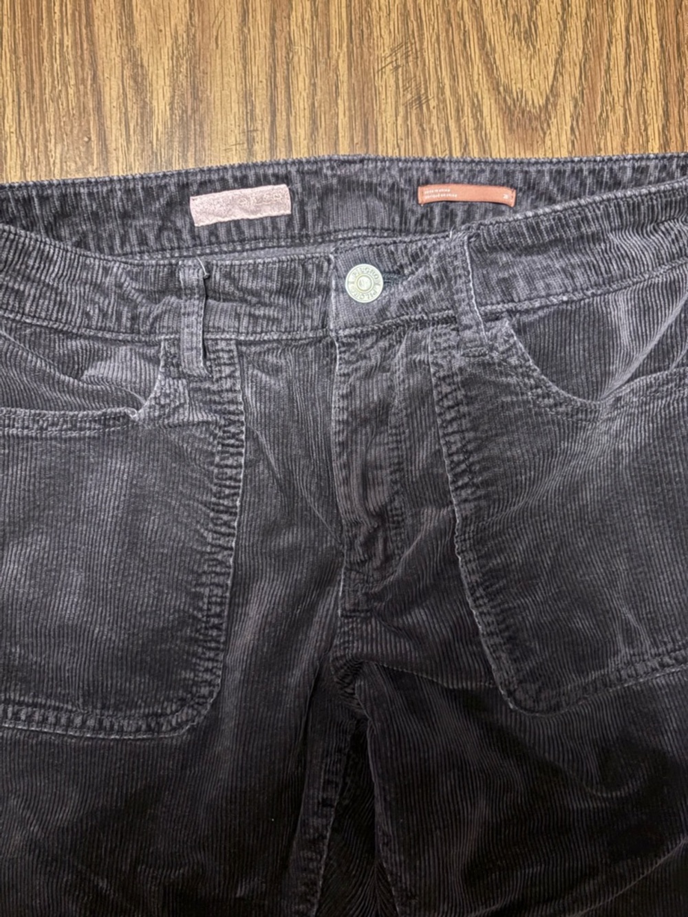 Urban Outfitters Gray Corduroy Flare Pants Size 28 Y2K Stretch Retro - Picture 5 of 6